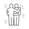 human hugs line icon vector illustration sign