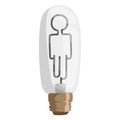 Human idea concept vector illustration icon isolated design innovation bulb light lamp resource electricity symbol