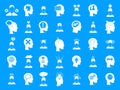 Human idea icon blue set vector