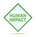 Human Impact modern abstract green diamond button