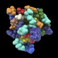 Insulin molecule, 3D illustration