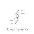 Human Insurance icon. Simple element illustration. Human Insurance symbol design from Insurance collection set. Can be used for we