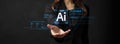 Human interact with AI artificial intelligence virtual assistant FaaS