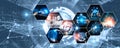 Human interact with AI artificial intelligence virtual assistant NLP robot