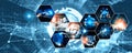 Human interact with AI artificial intelligence virtual assistant NLP robot