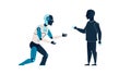 Human Interacting with Robot - Future Technology & AI Vector, vector design Generative AI Royalty Free Stock Photo