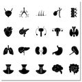 Human internal organs glyph icons set Royalty Free Stock Photo