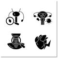 Human internal organs glyph icons set Royalty Free Stock Photo