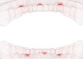 human jaw. 3d vector layout. medicine and health. pain teeth