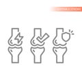 Human joints bones line vector icon set