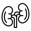 Human kidney icon, outline style