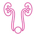 Human kidney line icon, outline vector Royalty Free Stock Photo