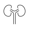 Human Kidney Line Icon. Internal Anatomy of Renal Organ Linear Pictogram. Medical Urology, Nephrology Outline Icon