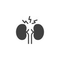 Human kidney pain vector icon