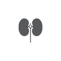 Human kidney vector icon symbol isolated on white background