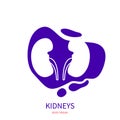 Human kidneys body organ silhouette pictogram icon