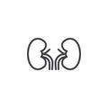 Human kidneys line icon