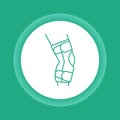 Human knee orthosis medical equipment color button icon.