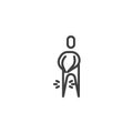 Human knee pain line icon Royalty Free Stock Photo