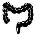 Human large intestine icon , simple style