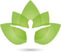 Human and leaves, naturopath and fitness logo