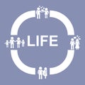 Human Life Cycle Process Stage Development Pictogram Icon, for design presentation in