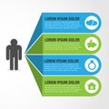 Human Life Flat Horizontal Infographic