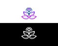 Human Life And Green Leaf Flower Yoga Logo Design Royalty Free Stock Photo