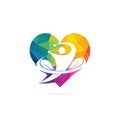 Human life logo icon of abstract human fitness vector.