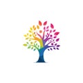 Human life logo icon of abstract people tree vector. Royalty Free Stock Photo