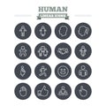 Human linear icons set. Thin outline signs. Vector Royalty Free Stock Photo