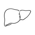 Human liver hand drawn outline doodle icon. Anatomic doodle of liver as concept of detoxification vector sketch