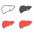 Human liver, Healthy hepar. Liver icon