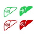 Human liver icon logo