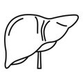 Human liver icon, outline style Royalty Free Stock Photo