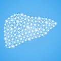 Human Liver Isolated On A Blue Background. Vector Illustration. Royalty Free Stock Photo