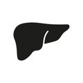 Human Liver Silhouette Icon. Hepatology Healthcare, Digestive Treatment Symbol. Liver Disease Icon. Anatomy of Internal