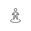 Human location position line icon