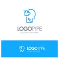 Human, Logical, Mind, Puzzle, Solution Blue outLine Logo with place for tagline Royalty Free Stock Photo