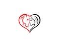 Human love and horse love logo icon design