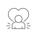 Human love line outline icon