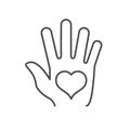 Human love line outline icon