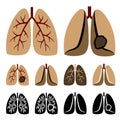 Human lung cancer icons