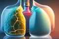 Human Lung Illustration Generative AI Royalty Free Stock Photo