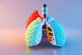 Human Lung Illustration Generative AI Royalty Free Stock Photo