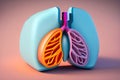 Human Lung Illustration Generative AI Royalty Free Stock Photo