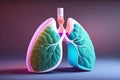 Human Lung Illustration Generative AI Royalty Free Stock Photo
