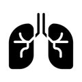 Human lungs black glyph icon