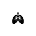 Human lungs black sign icon. Vector illustration eps 10