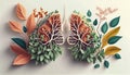 Human Lungs Connected With The Nature As Freedom And Health Concept - Generative AI